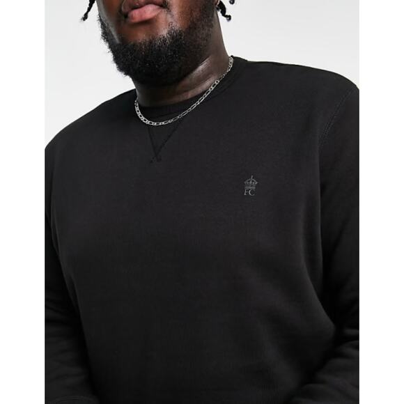2/$30 French Connection Plus Crewneck Sweatshirt Black Logo Big Tall Size 4XL - Picture 2 of 12